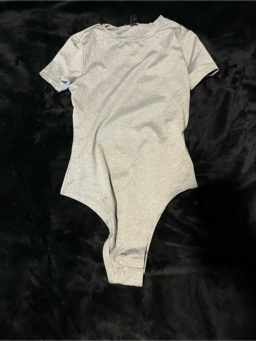 Short Sleeve Shimmer One-Piece Bodysuit - Silver